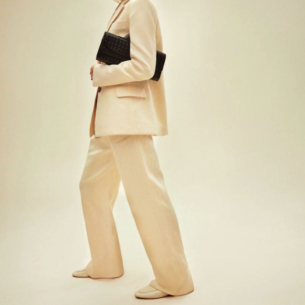 Reformation Vida Linen Low Rise Pant Yellow - Size 4